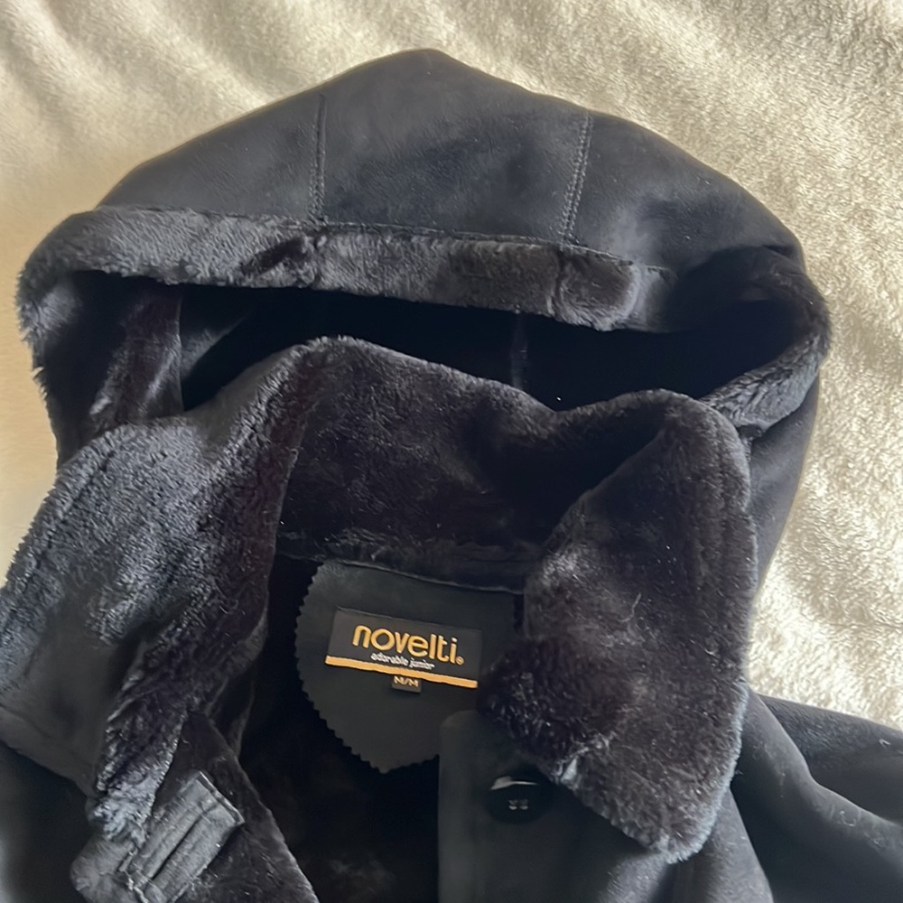 Long warm black winter coat size M - Picture 5 of 8